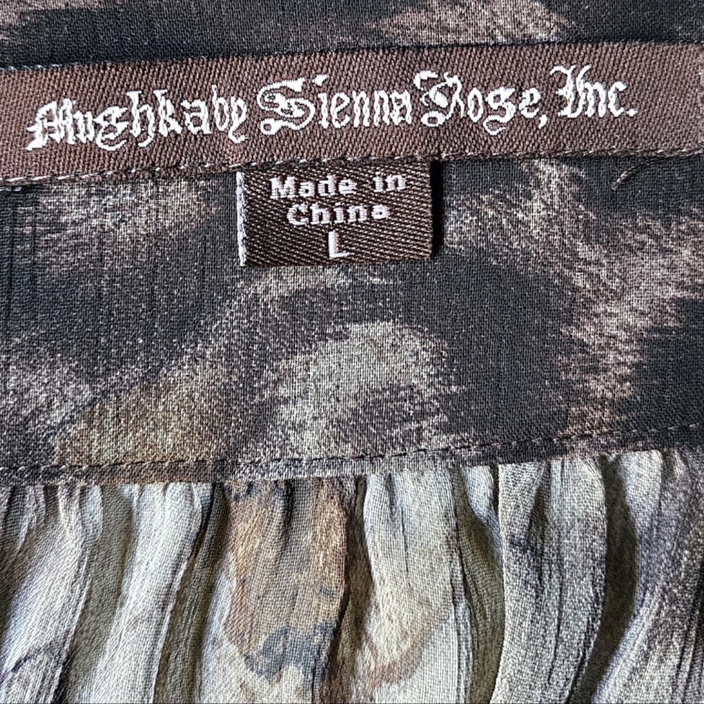 Mushkaby Sienna Rose Beaded Animal Print Flowy Large Blouse - Picture 7 of 7